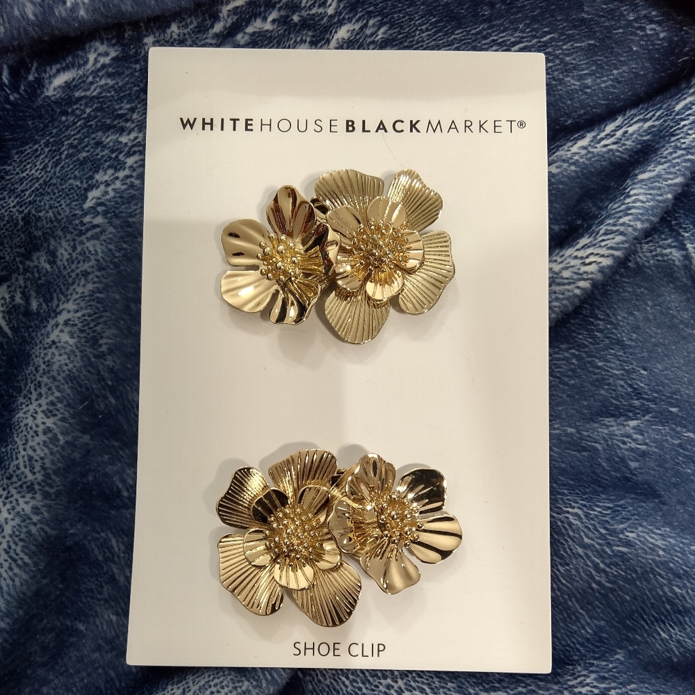 Gold shoe clip on accents from White House Black Market NWT
